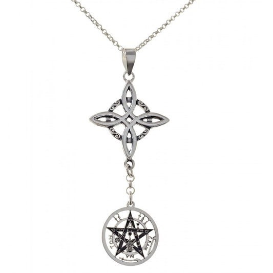 Colgante Plata Nudo de Bruja y Tetragramatón