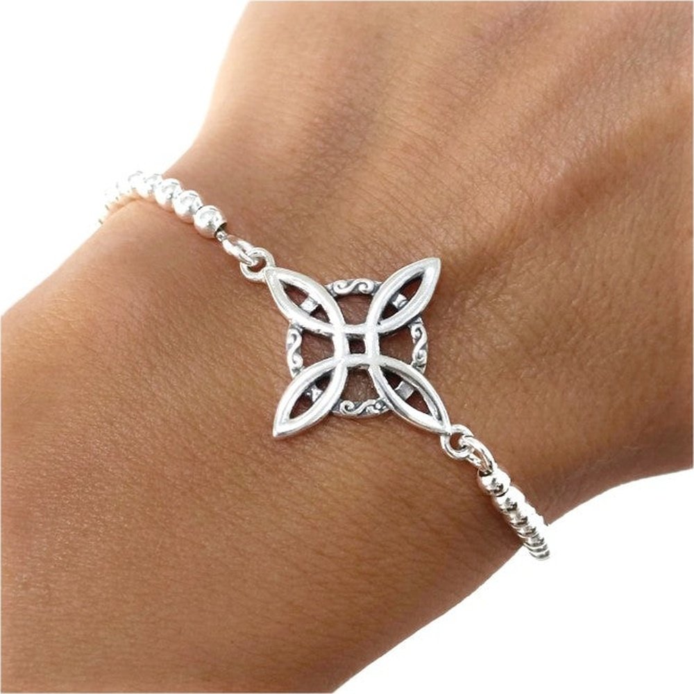 Pulsera Plata Nudo de Bruja