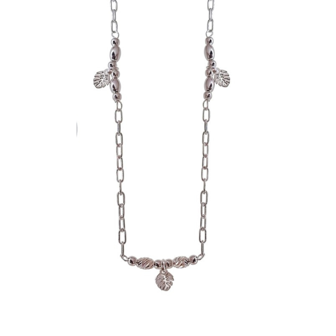 Tobillera Plata Hojas