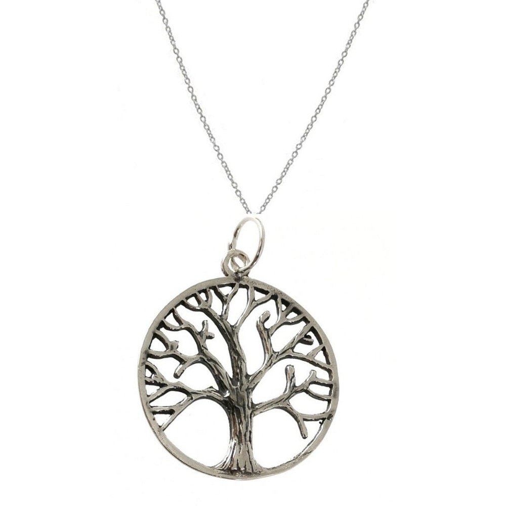 Colgante Arbol de la Vida Grande 25 mm Plata