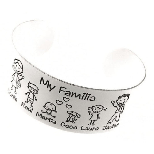 Brazalete Plata Personalizado Tu Familia