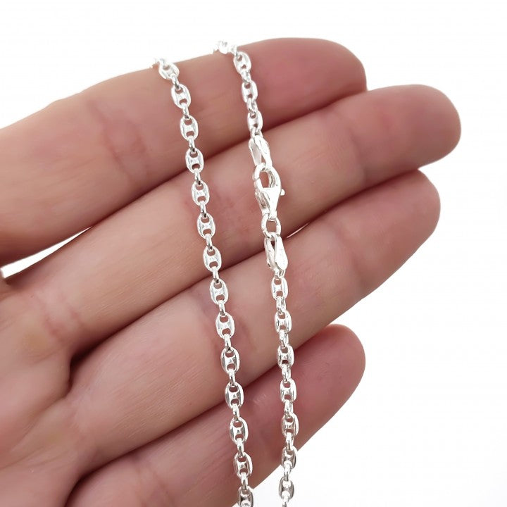 Ángel Protector Plata con cadena Calabrote Fina