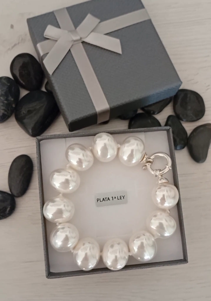 Pulsera Perlas Plata