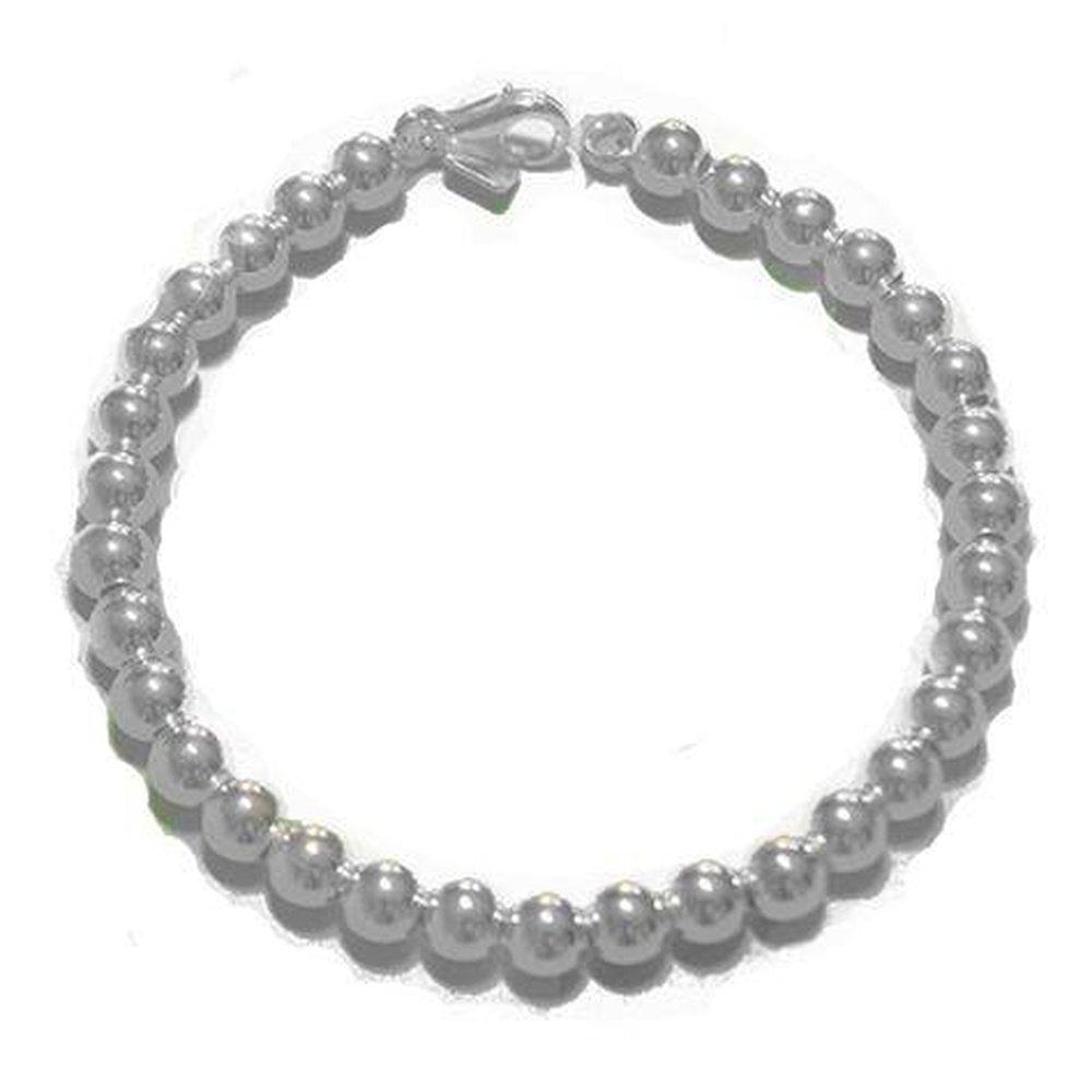 Pulsera Plata Bolas Mediana 6 mm