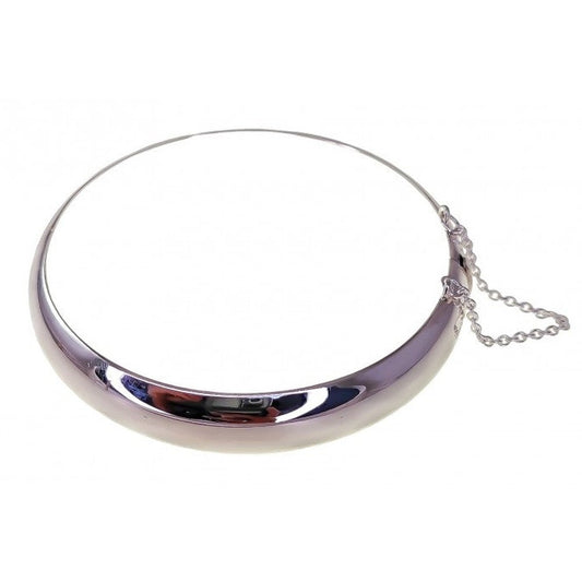 Pulsera Media Caña Plata lisa 12 mm