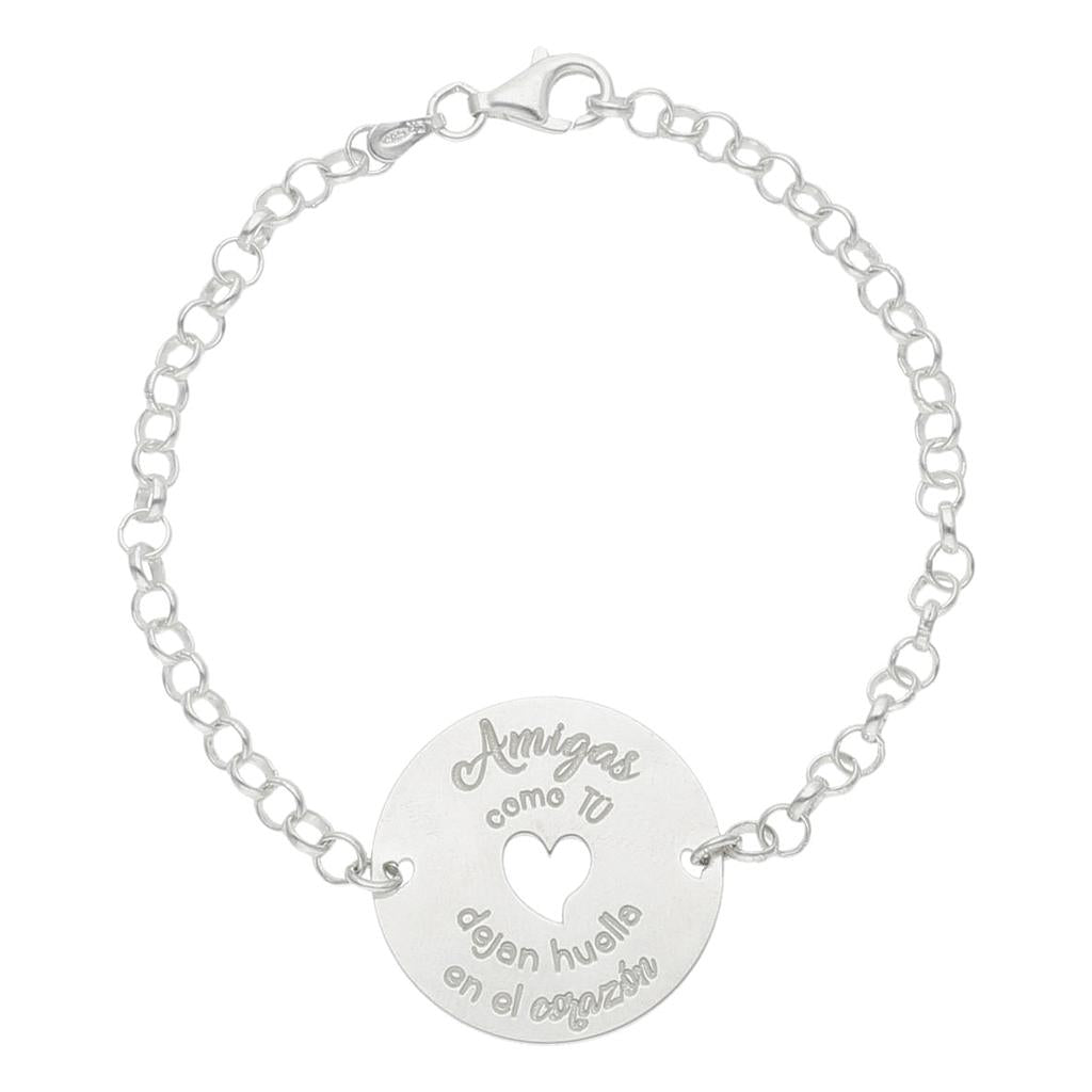 Pulsera Plata Amigas como tu...