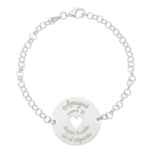 Pulsera Plata Amigas como tu...