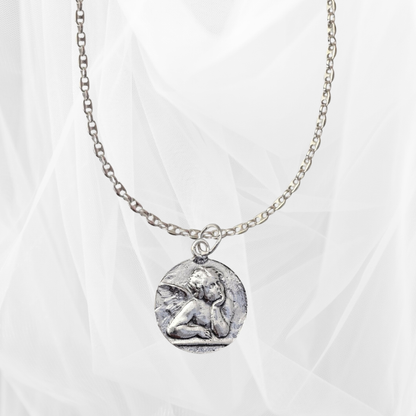 Ángelito Protector Plata con cadena Calabrote pequeña