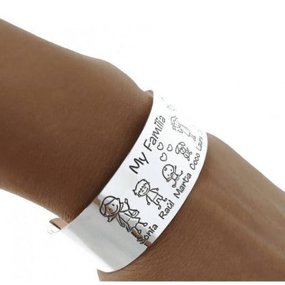 Brazalete Plata Personalizado Tu Familia