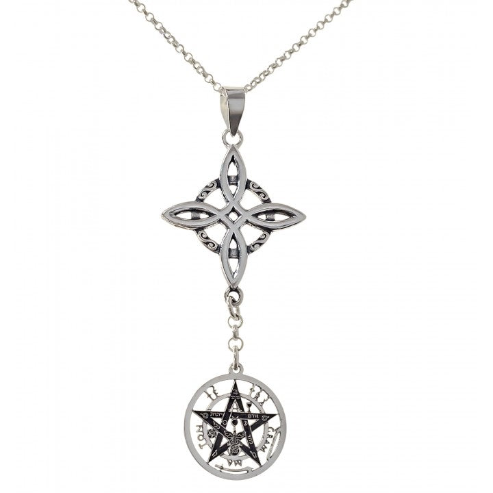 Colgante Plata Nudo de Bruja y Tetragramatón