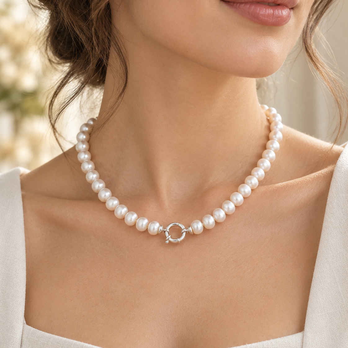 Collar Perlas Pequeñas Plata
