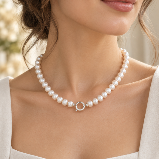 Collar Perlas Pequeñas Plata