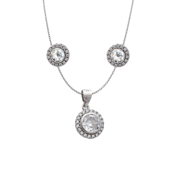 Conjunto Plata White Diamonds Roseta