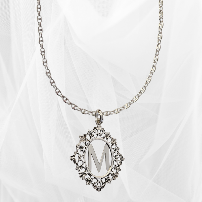 Inicial Plata con cadena Calabrote pequeña