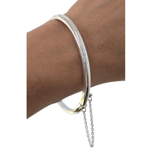 Pulsera Media Caña Plata Lisa 4 mm