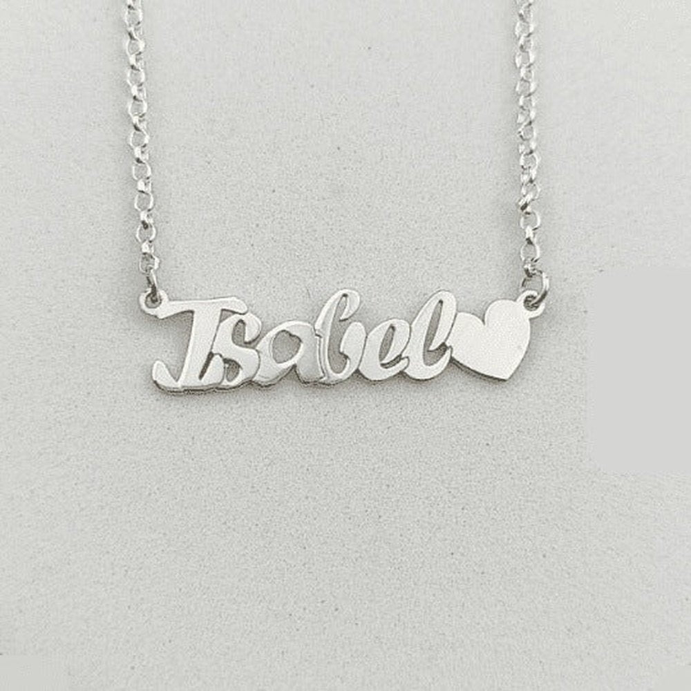 Collar Plata Nombre Corazón