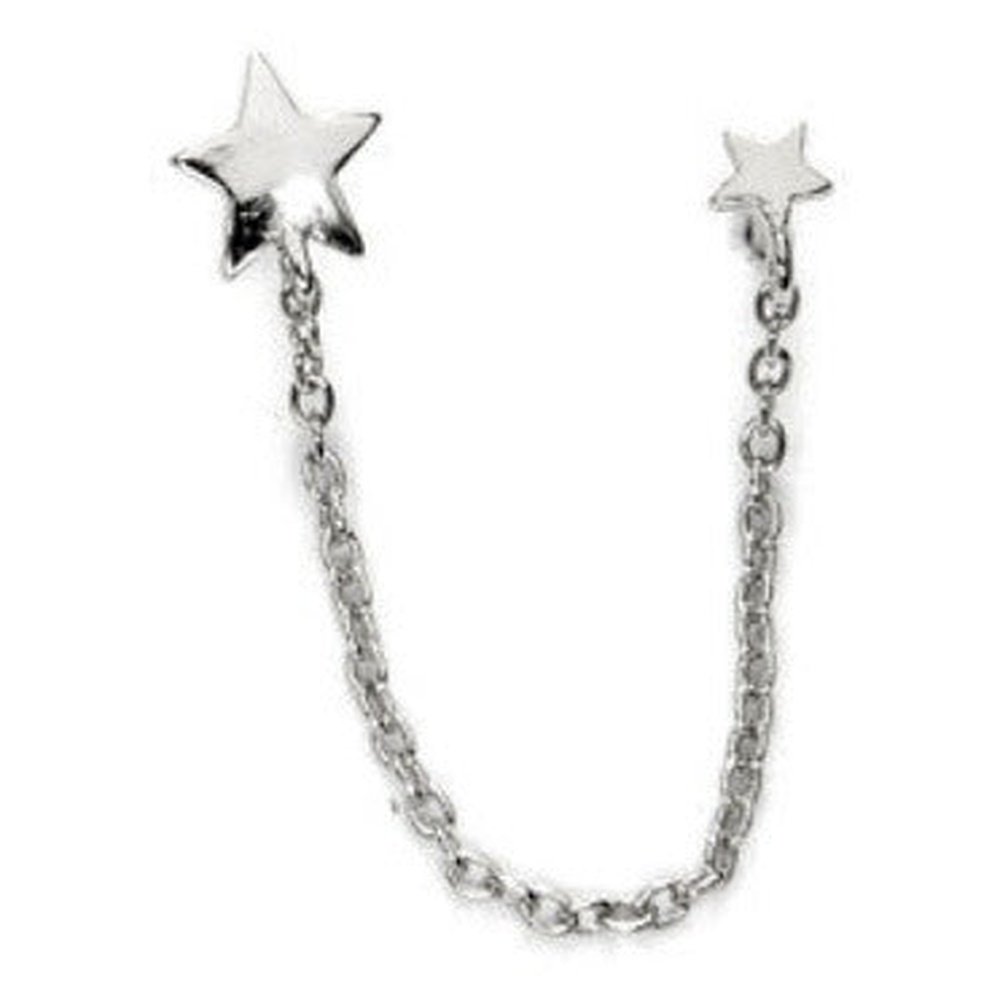 Pendientes Plata Estrellas Cadenita.