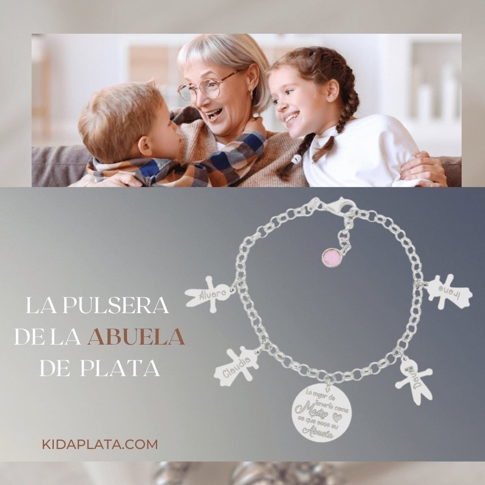 Pulsera Plata Abuela con Nietos