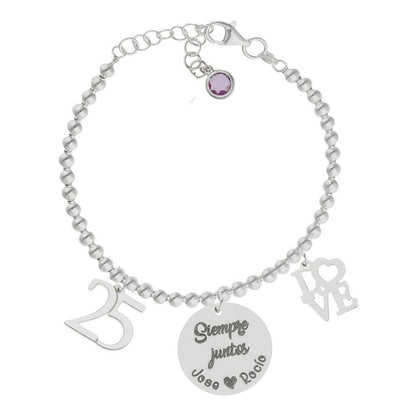 Pulsera Plata Siempre Juntos