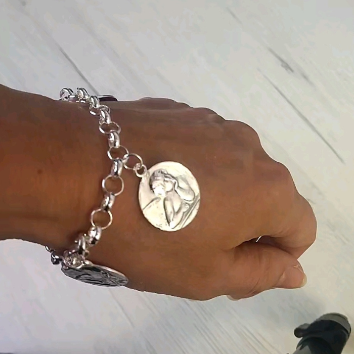 Pulsera angel plata para mujer