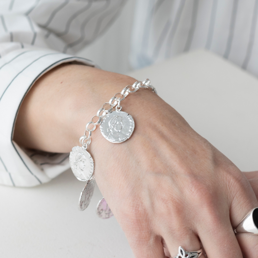 Pulsera Monedas Plata