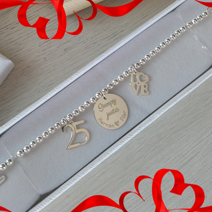 Pulsera Plata Aniversario Siempre Juntos