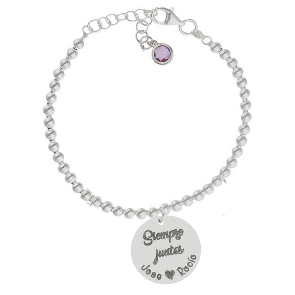 Pulsera Plata Bolas Siempre Juntos