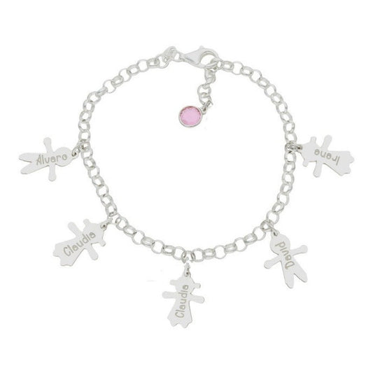 Pulsera Plata con Niños y Niñas