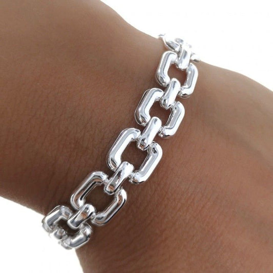 Pulsera Plata Cuadrados