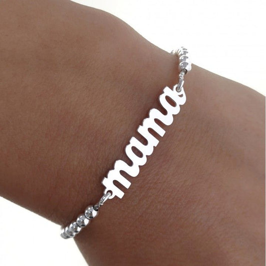 Pulsera Plata Mamá bolitas