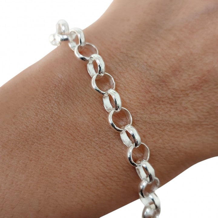 Pulsera Plata Mujer Rolo Grande