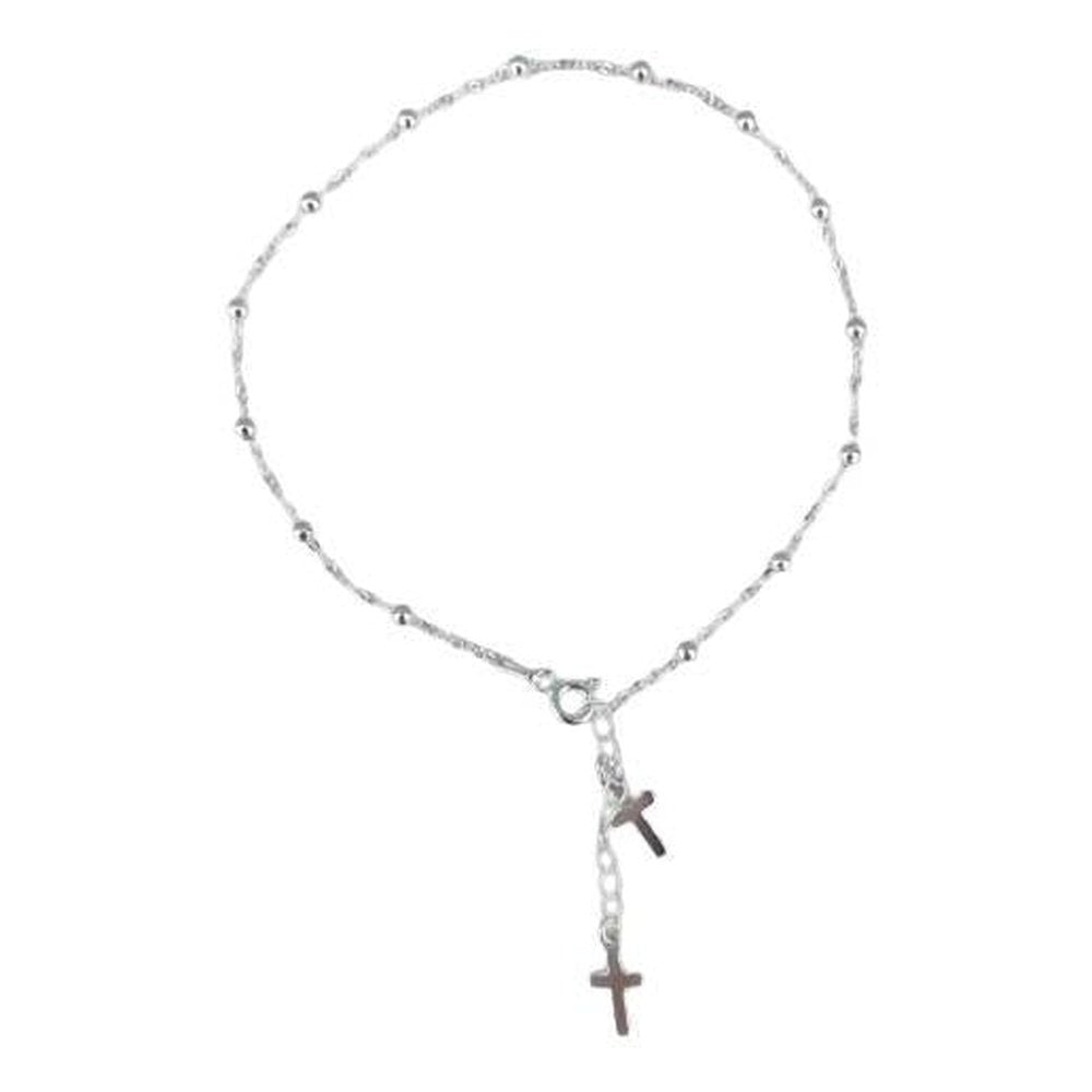 Tobillera Plata Cruces