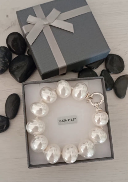 Pulsera Perlas Plata