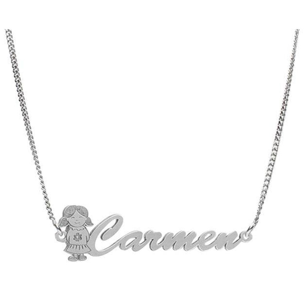 Collar Plata Nombre con Niña