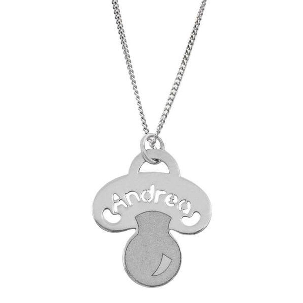 Collar Plata Chupete con Nombre