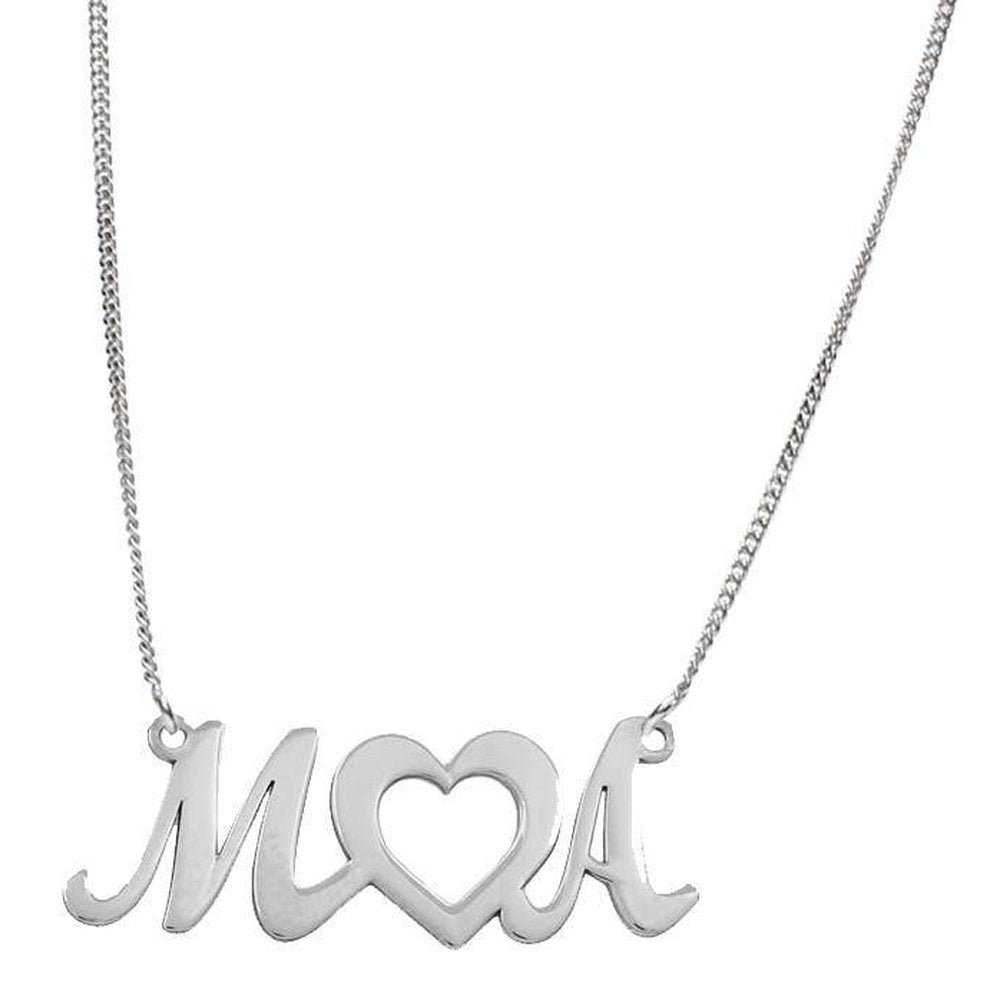 Collar Plata Iniciales Corazon