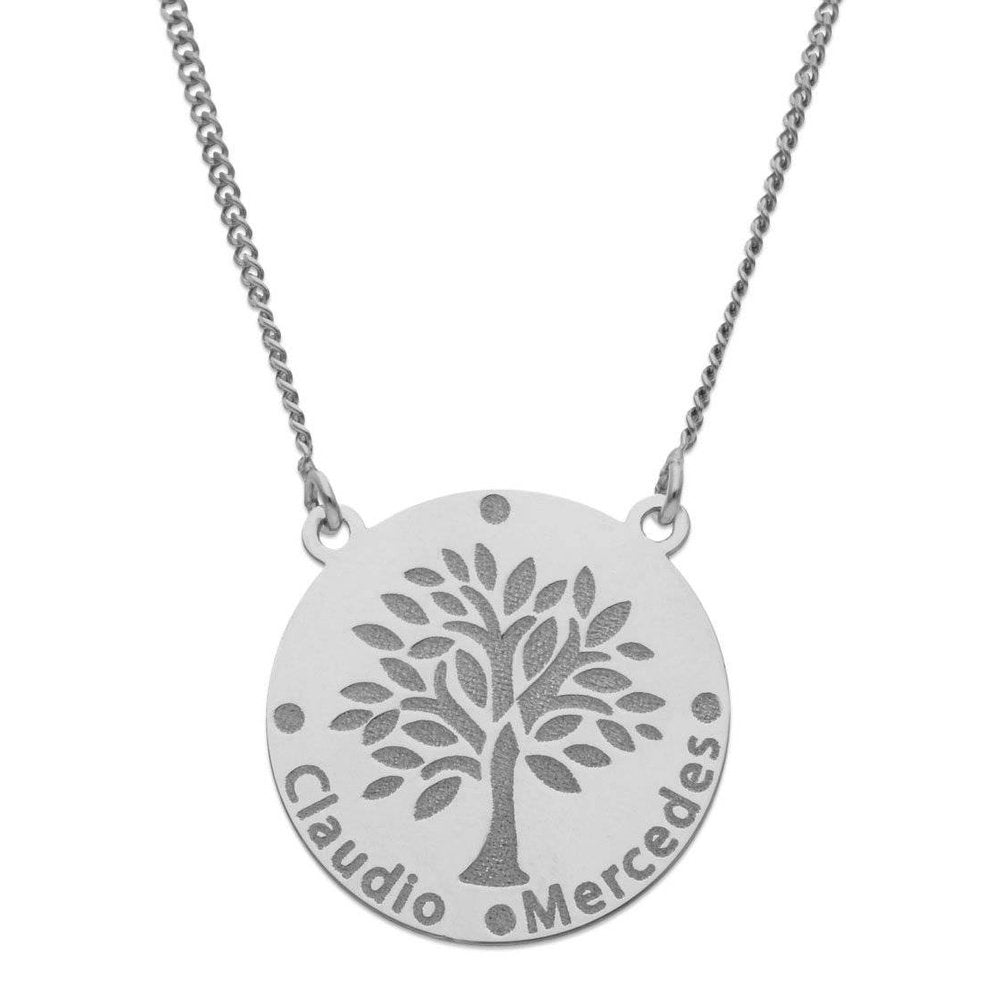 Collar Plata Arbol de la Vida Grabado