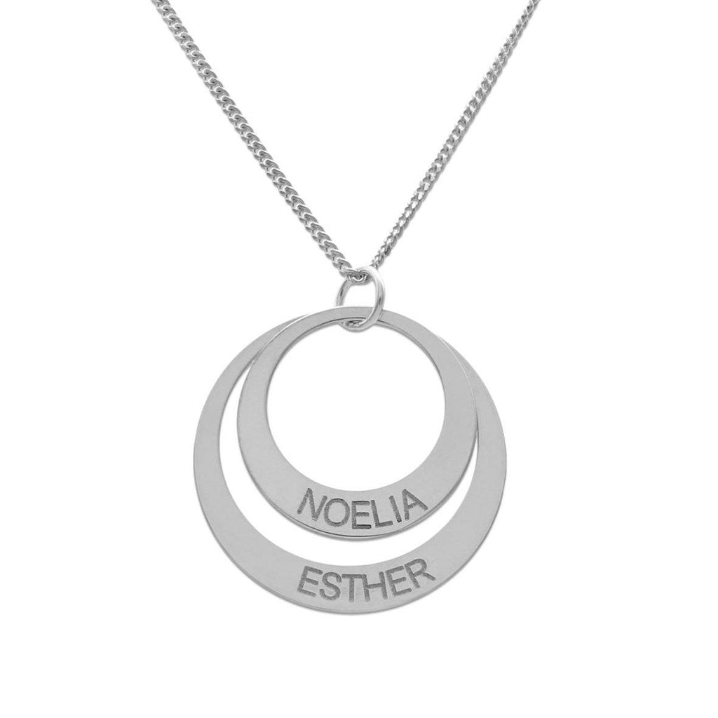 Collar Plata dos Circulos Personalizado-Kida Plata-collar plata,collar plata personalizado,joyas personalizados,plata