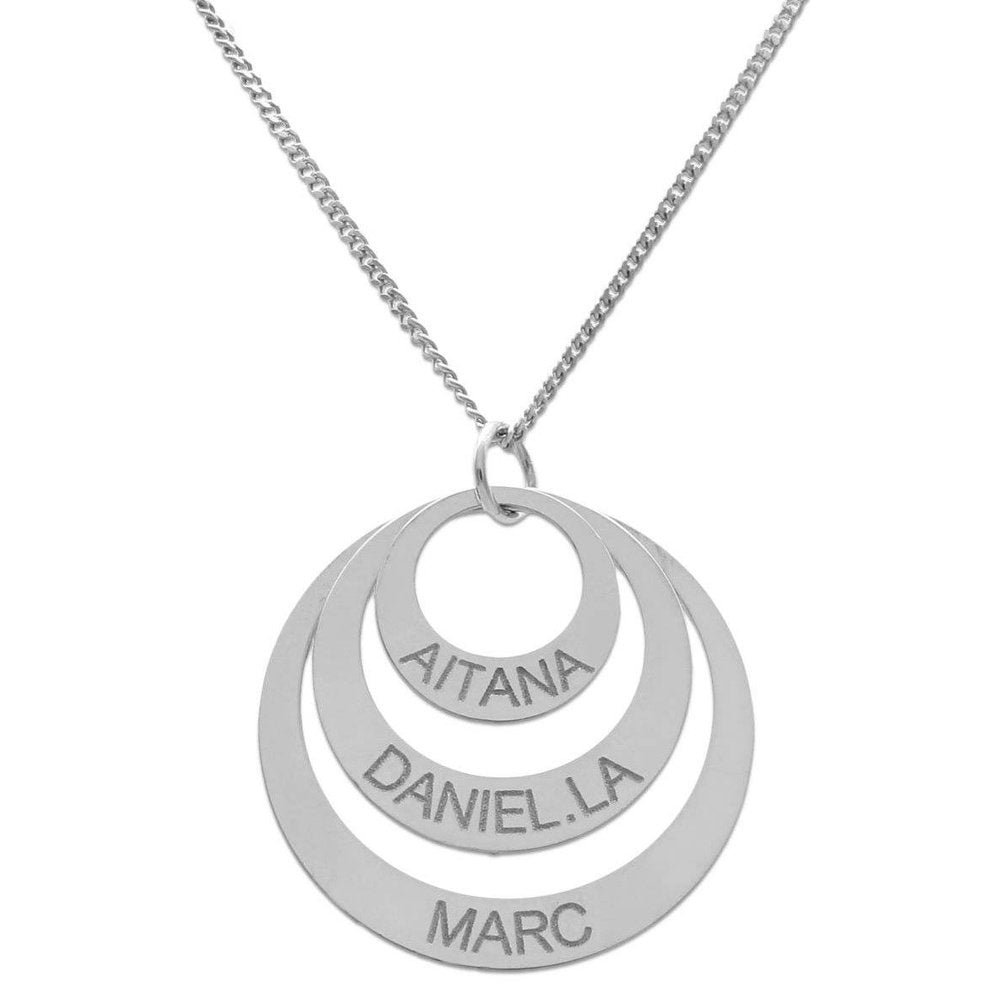 Collar Plata tres Circulos Personalizado
