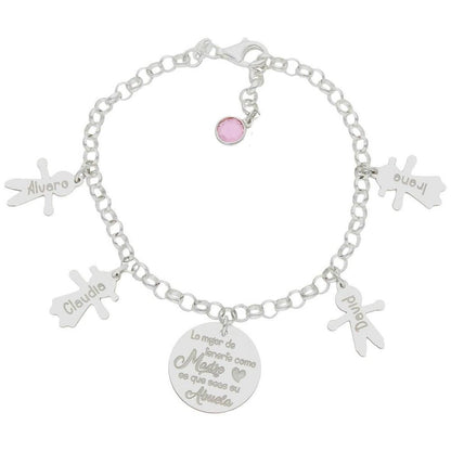 Pulsera Plata Abuela con Nietos