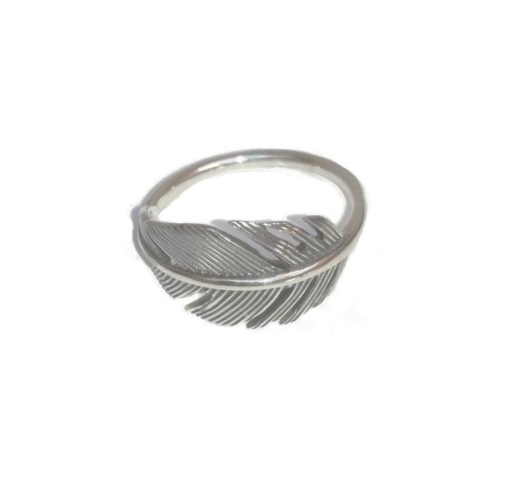 Anillo Plata Pluma-Kida Plata-anillo hoja,anillo plata,hoja,plata