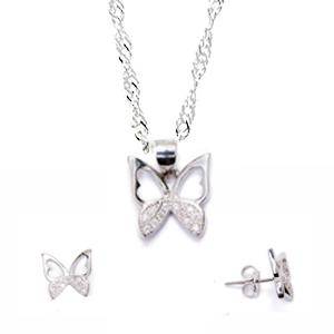 Conjunto Plata Mariposa-Kida Plata-conjunto plata,joya barata,juego plata,mariposa,mariposa plata,plata,regalo,regalo barato