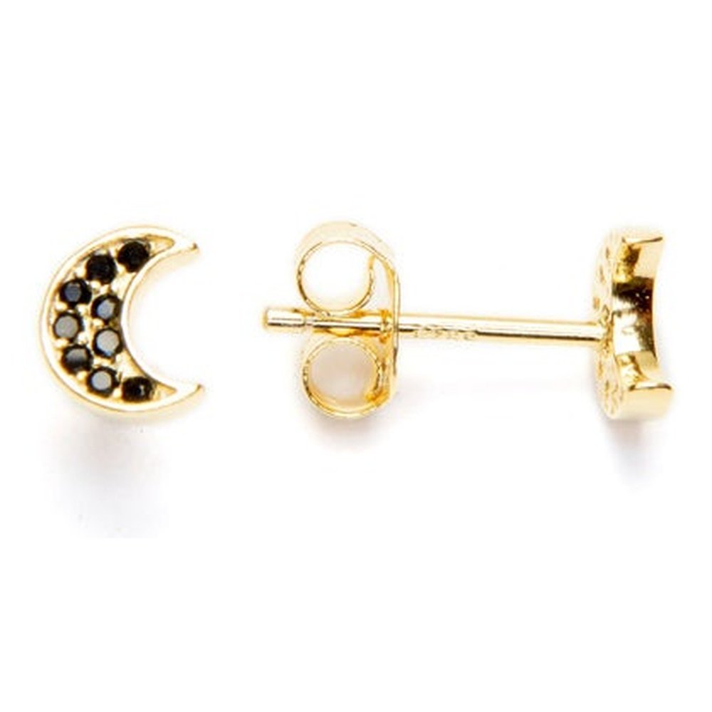 Pendientes Luna Plata Baño de Oro