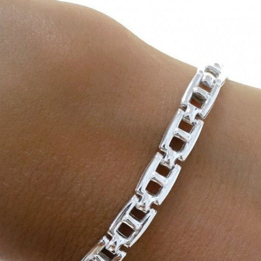 Pulsera Plata Unisex Ancla Plana