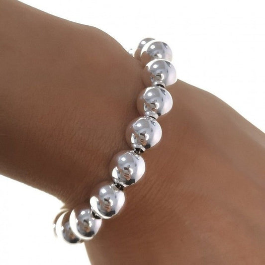 Pulsera Plata Bolas Maxi 10 mm