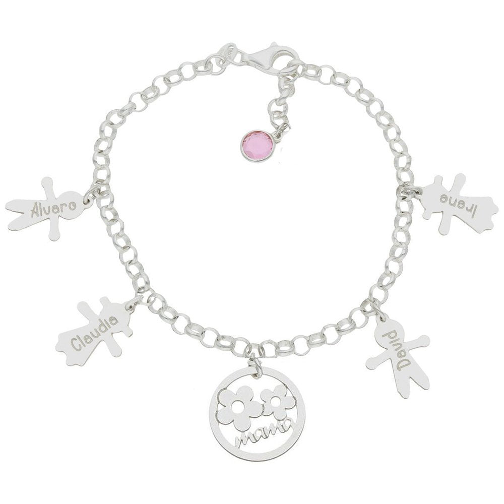 Pulsera Plata Personalizada para Mamá