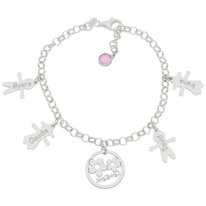 Pulsera Plata Personalizada para Mamá