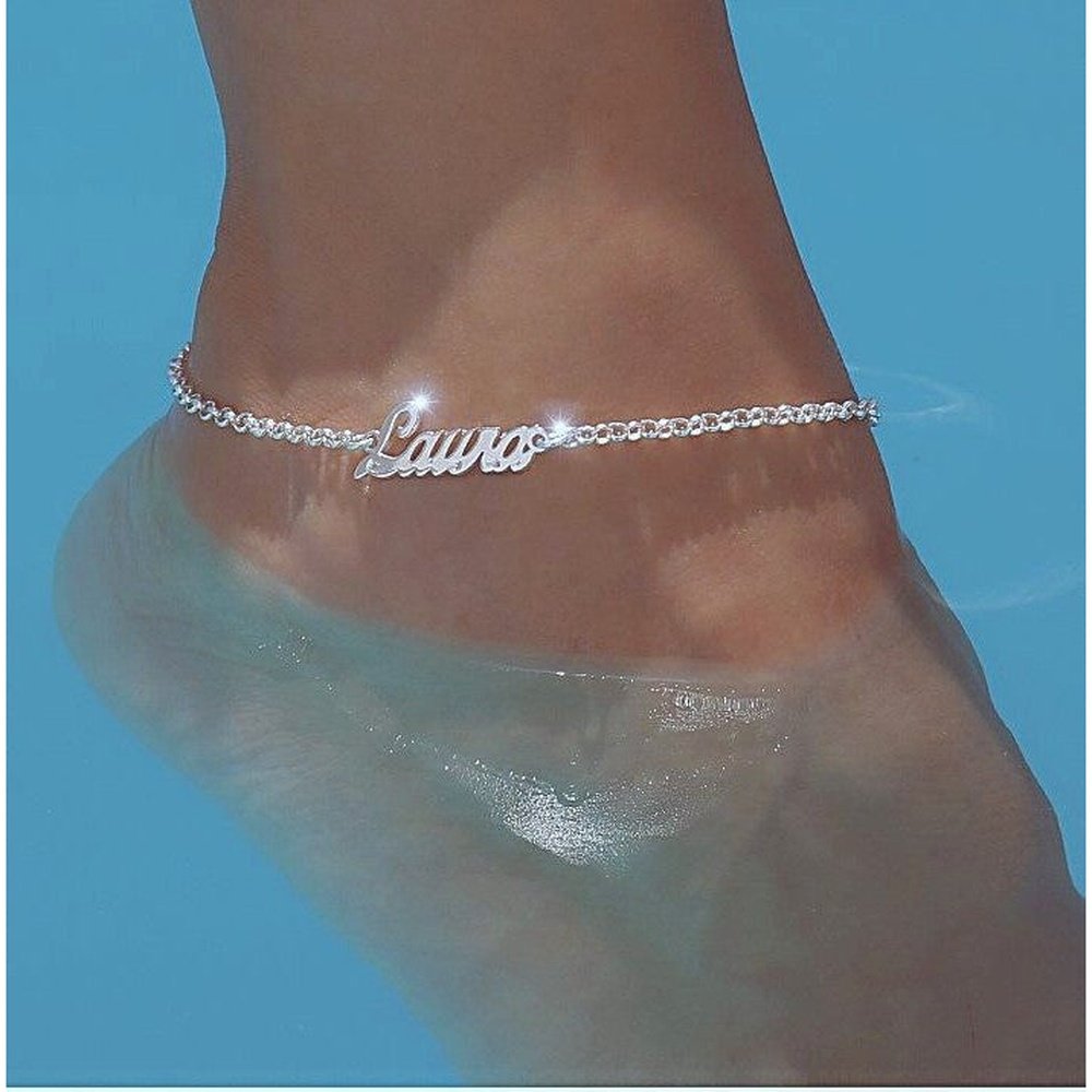 Tobillera Plata Personalizada