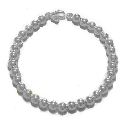 Pulsera Plata Bolas Mediana 6 mm