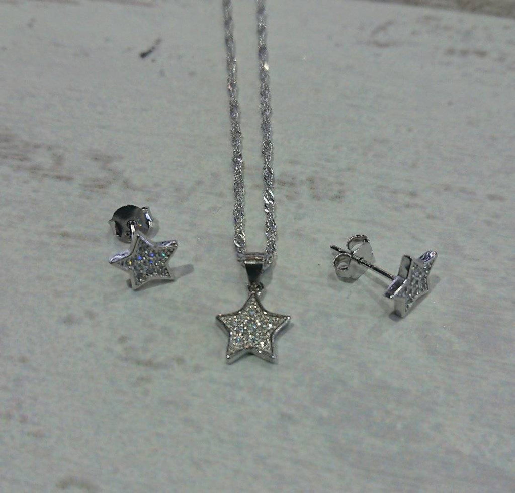 Conjunto Plata Estrella-Kida Plata-conjunto plata,estrella,estrella plata,juego plata,plata,regalo,regalo barato